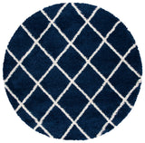 Safavieh Hudson Shag 7'-0" x 7'-0" Rug in Navy / Ivory