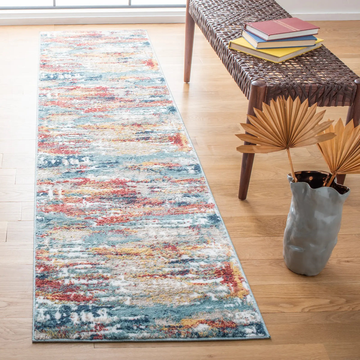 Safavieh Skyler 2'-2" x 9'-0" Rug in Beige / Burgundy
