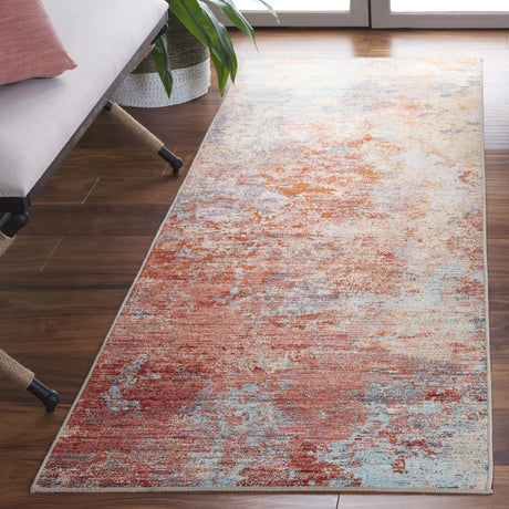 Safavieh Tacoma 2'-6" x 10'-0" Rug in Rust / Aqua