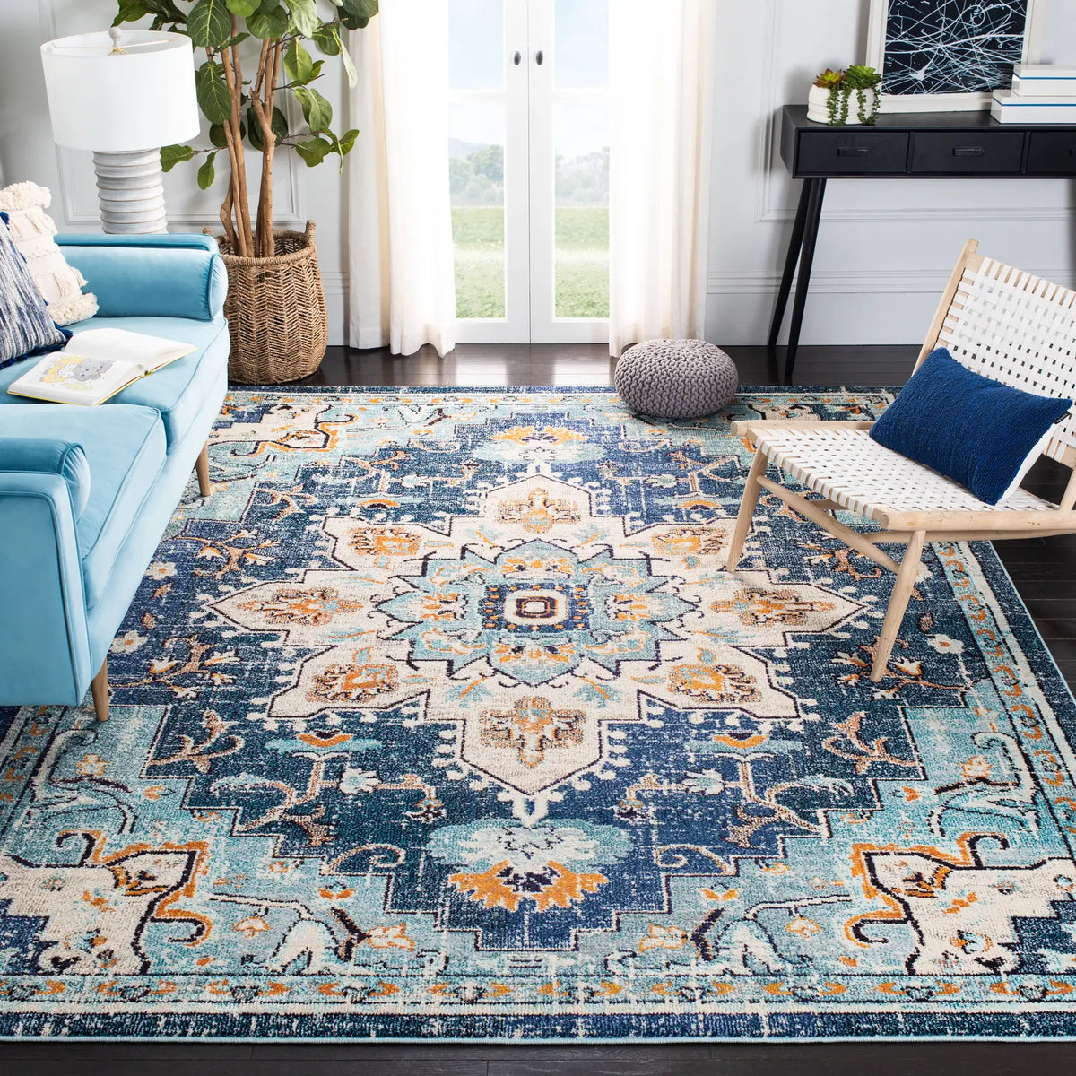 Safavieh Madison 10'-0" x 14'-0" Rug in Blue / Light Blue