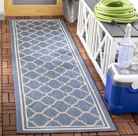 Safavieh Courtyard 2'-3" x 8'-0" Rug in Blue / Beige