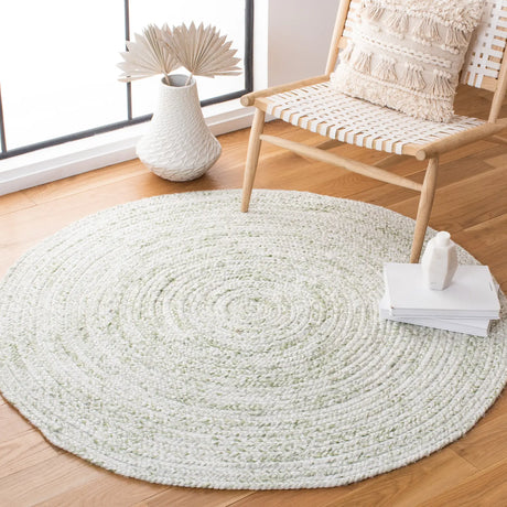 Safavieh Braided 5'-0" x 5'-0" Rug in Ivory / Green