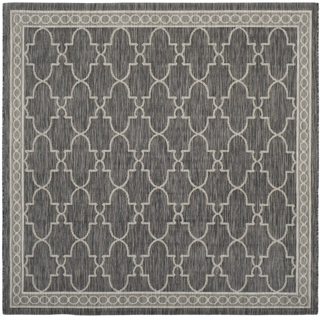 Safavieh Courtyard 6'-7" x 6'-7" Rug in Black / Beige