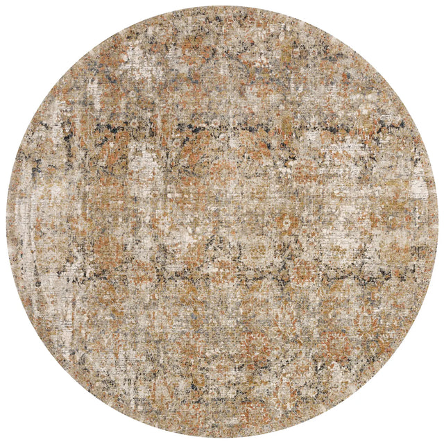 Loloi Theia The-02 Taupe/Gold Rug - round flat