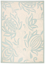 Safavieh Courtyard 6'-7" x 9'-6" Rug in Cream / Aqua