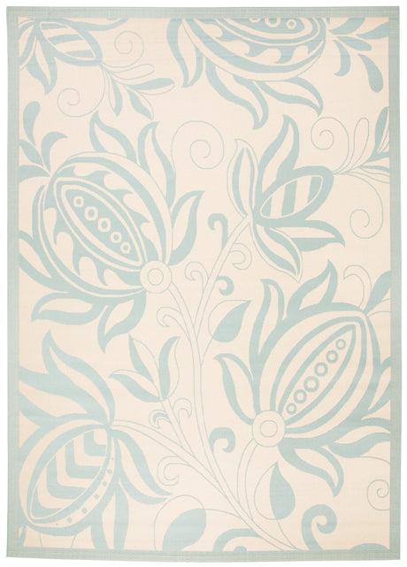 Safavieh Courtyard 6'-7" x 9'-6" Rug in Cream / Aqua