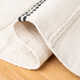 Safavieh Striped Kilim 4'-0" x 6'-0" Rug in Ivory / Black