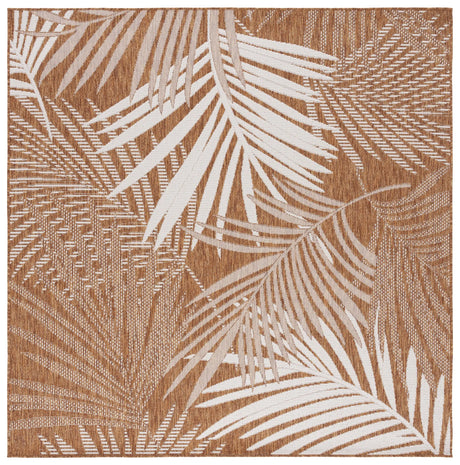 Safavieh Beach House 6'-7" x 6'-7" Rug in Brown / Ivory