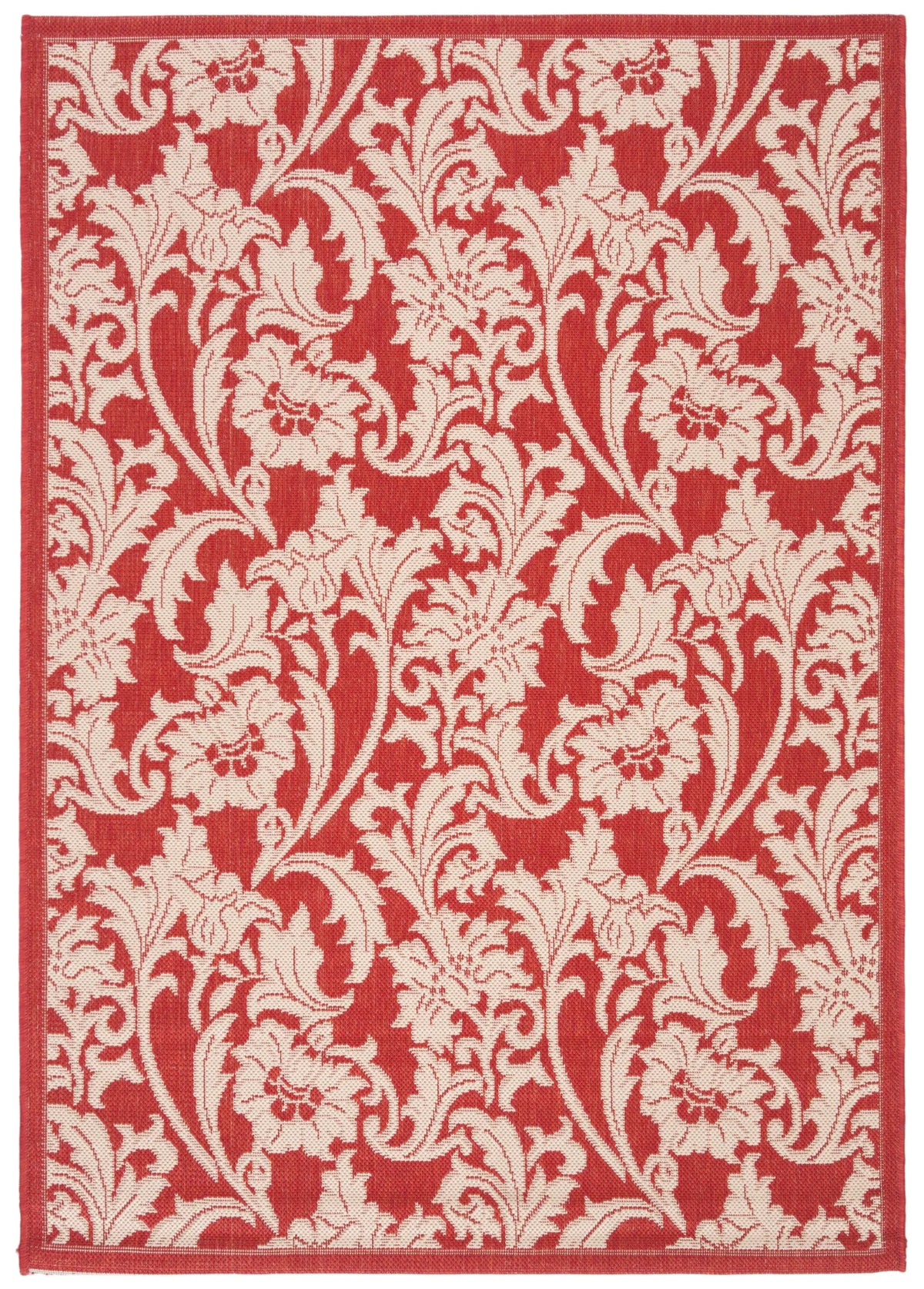 Safavieh Courtyard 4'-0" x 5'-7" Rug in Red / Creme