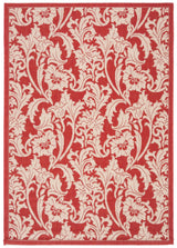 Safavieh Courtyard 4'-0" x 5'-7" Rug in Red / Creme