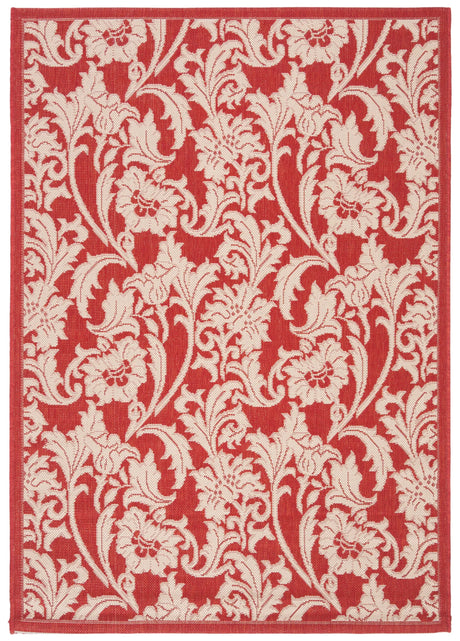 Safavieh Courtyard 4'-0" x 5'-7" Rug in Red / Creme