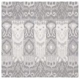 Safavieh Ikat 6'-0" x 6'-0" Rug in Grey / Ivory