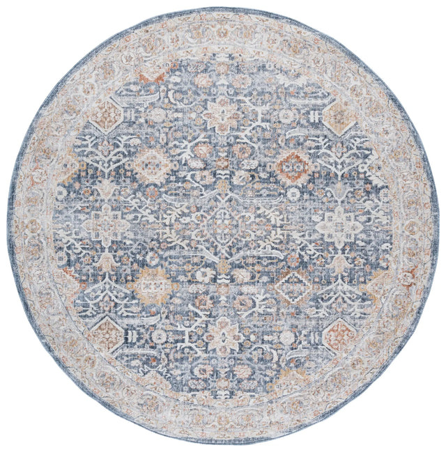 Safavieh Scarlett 400 6'-7" x 6'-7" Rug in Blue / Ivory Rust