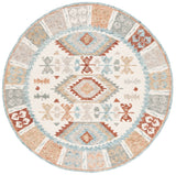 Safavieh Micro-Loop 6'-0" x 6'-0" Rug in Ivory / Blue