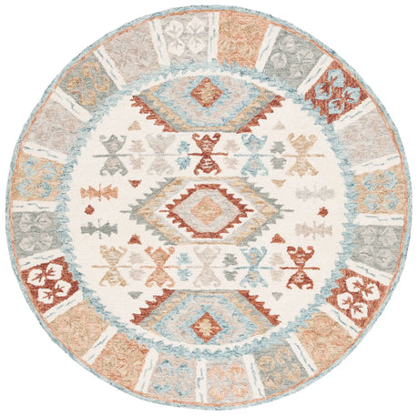 Safavieh Micro-Loop 6'-0" x 6'-0" Rug in Ivory / Blue