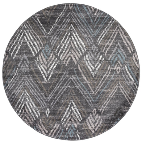 Safavieh Amsterdam 6'-7" x 6'-7" Rug in Dark Grey / Grey