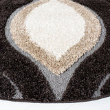 Safavieh Florida Shag 6'-7" x 6'-7" Rug in Dark Brown / Ivory