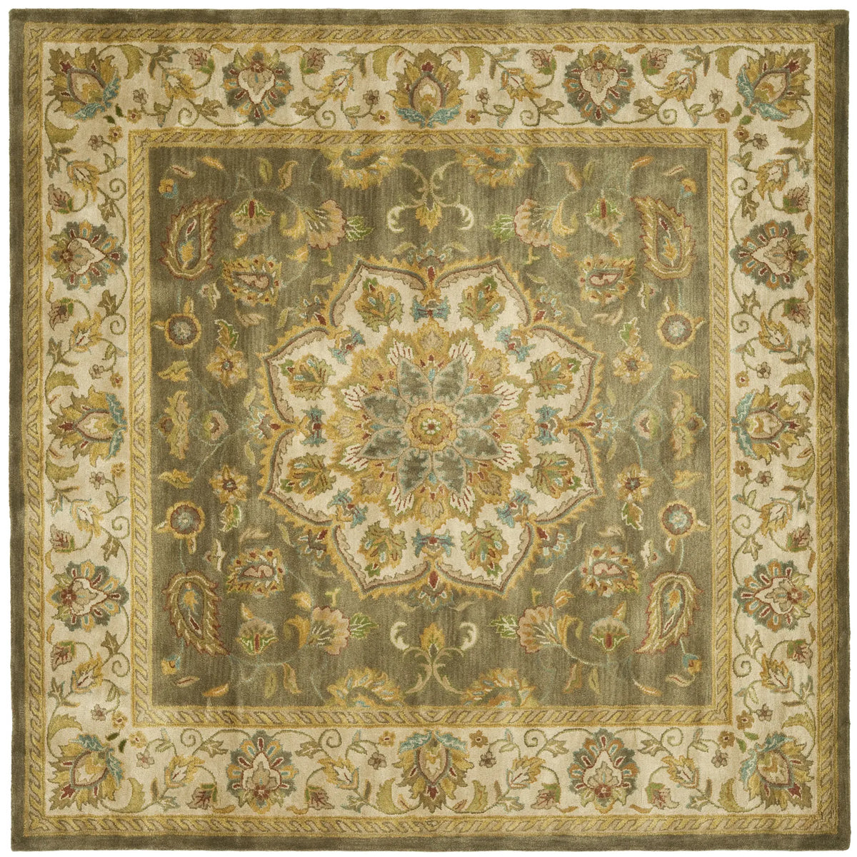 Safavieh Heritage 8'-0" x 8'-0" Rug in Green / Taupe