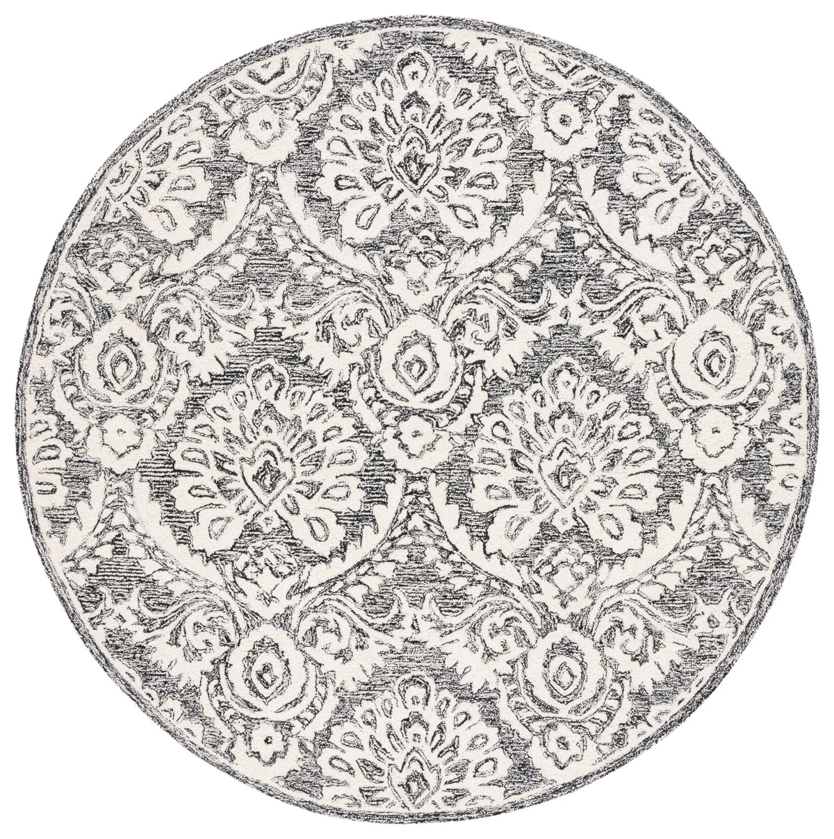 Safavieh Blossom 6'-0" x 6'-0" Rug in Black / Ivory