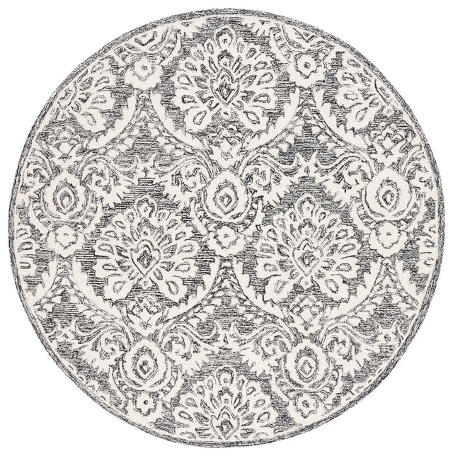 Safavieh Blossom 6'-0" x 6'-0" Rug in Black / Ivory