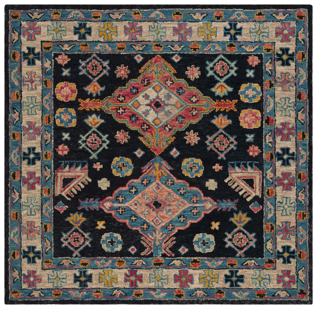 Safavieh Aspen 7'-0" x 7'-0" Rug in Charcoal / Blue