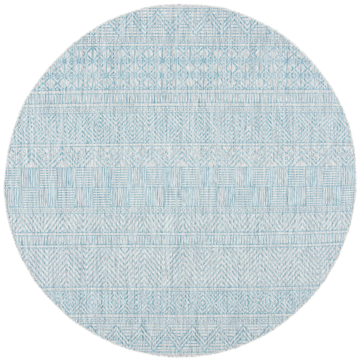 Safavieh Courtyard 6'-7" x 6'-7" Rug in Light Grey / Aqua