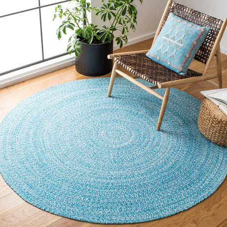 Safavieh Braided 5'-0" x 5'-0" Rug in Blue / Ivory