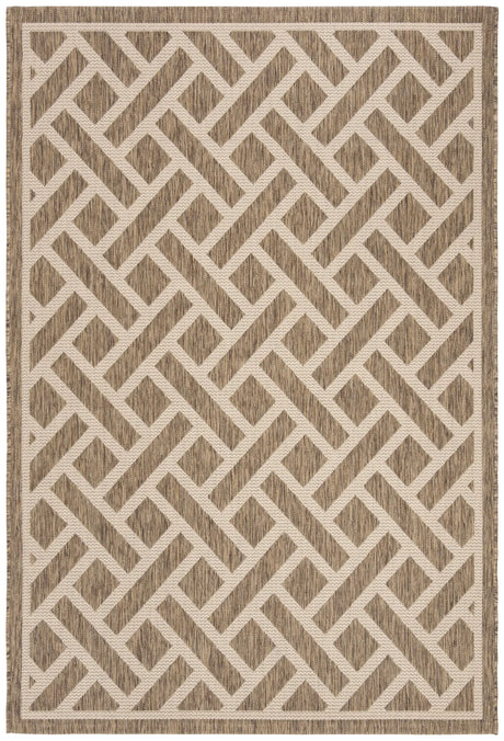 Safavieh Courtyard 5'-3" x 7'-7" Rug in Brown / Light Beige