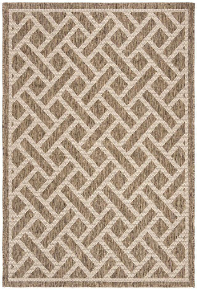 Safavieh Courtyard 5'-3" x 7'-7" Rug in Brown / Light Beige