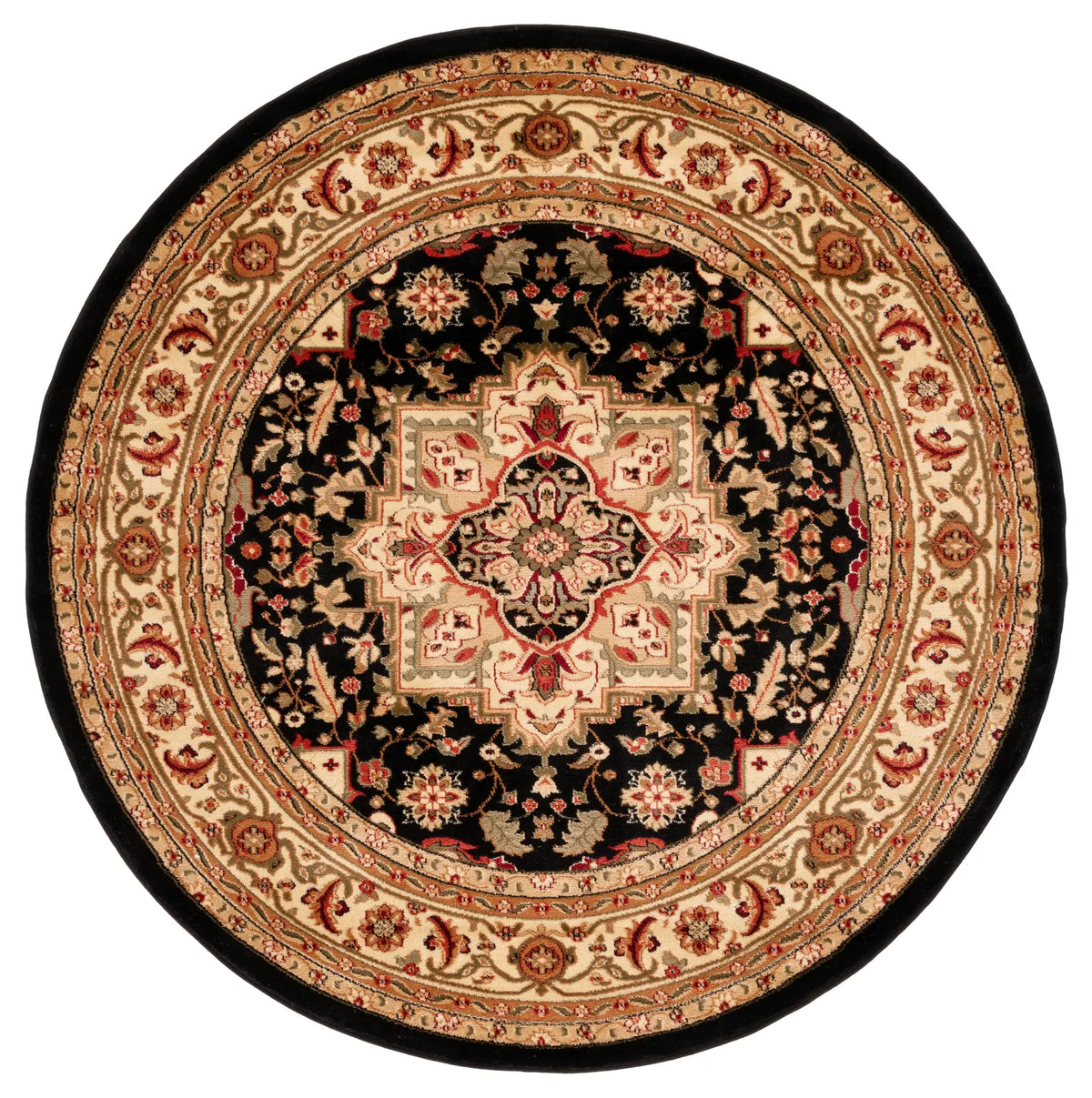 Safavieh Lyndhurst 6'-0" x 6'-0" Rug in Black / Beige