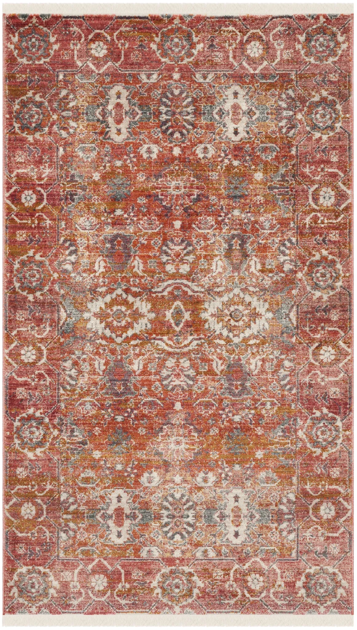 Safavieh Vintage Persian 3'-0" x 5'-0" Rug in Red / Orange