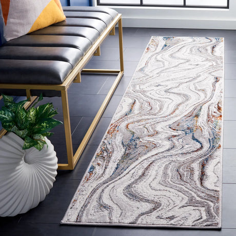 Safavieh Amelia 2'-0" x 8'-0" Rug in Grey / Blue Gold