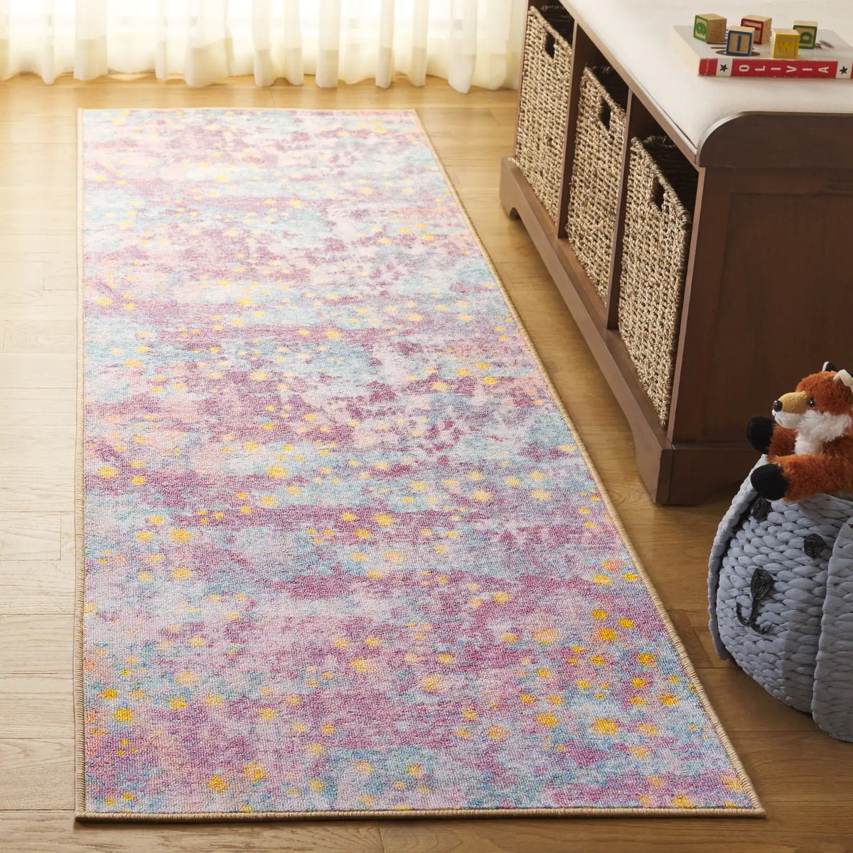 Safavieh Kids Playhouse 200 2'-2" x 6'-0" Rug in Purple / Light Blue