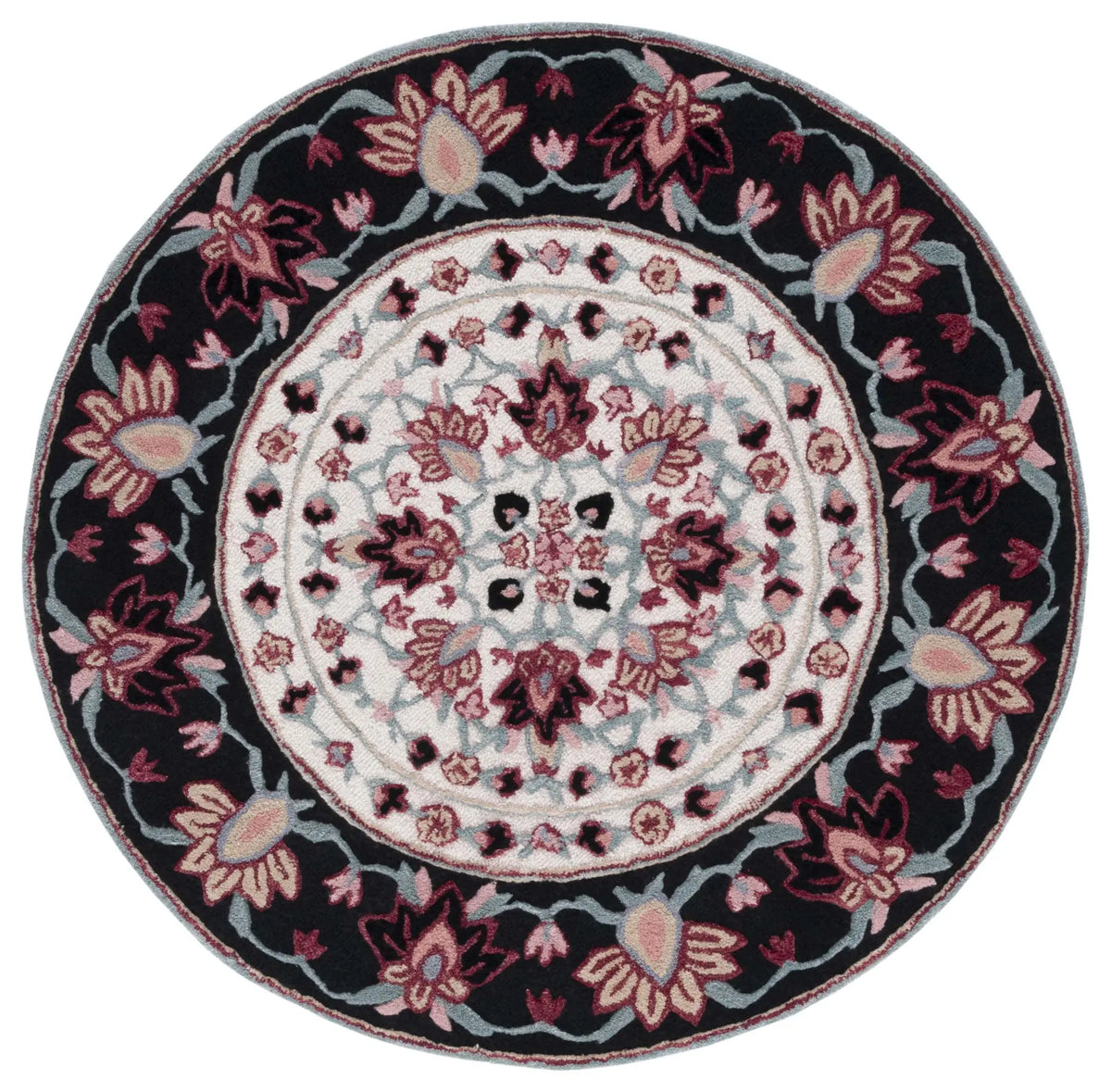Safavieh Bellagio 5'-0" x 5'-0" Rug in Black / Ivory