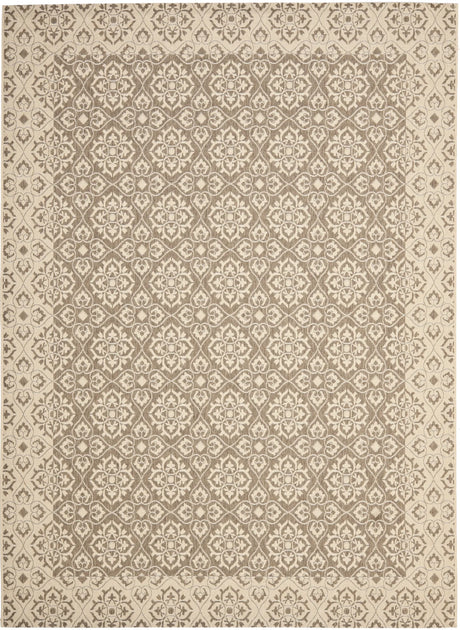 Safavieh Courtyard 6'-7" x 9'-6" Rug in Brown / Creme