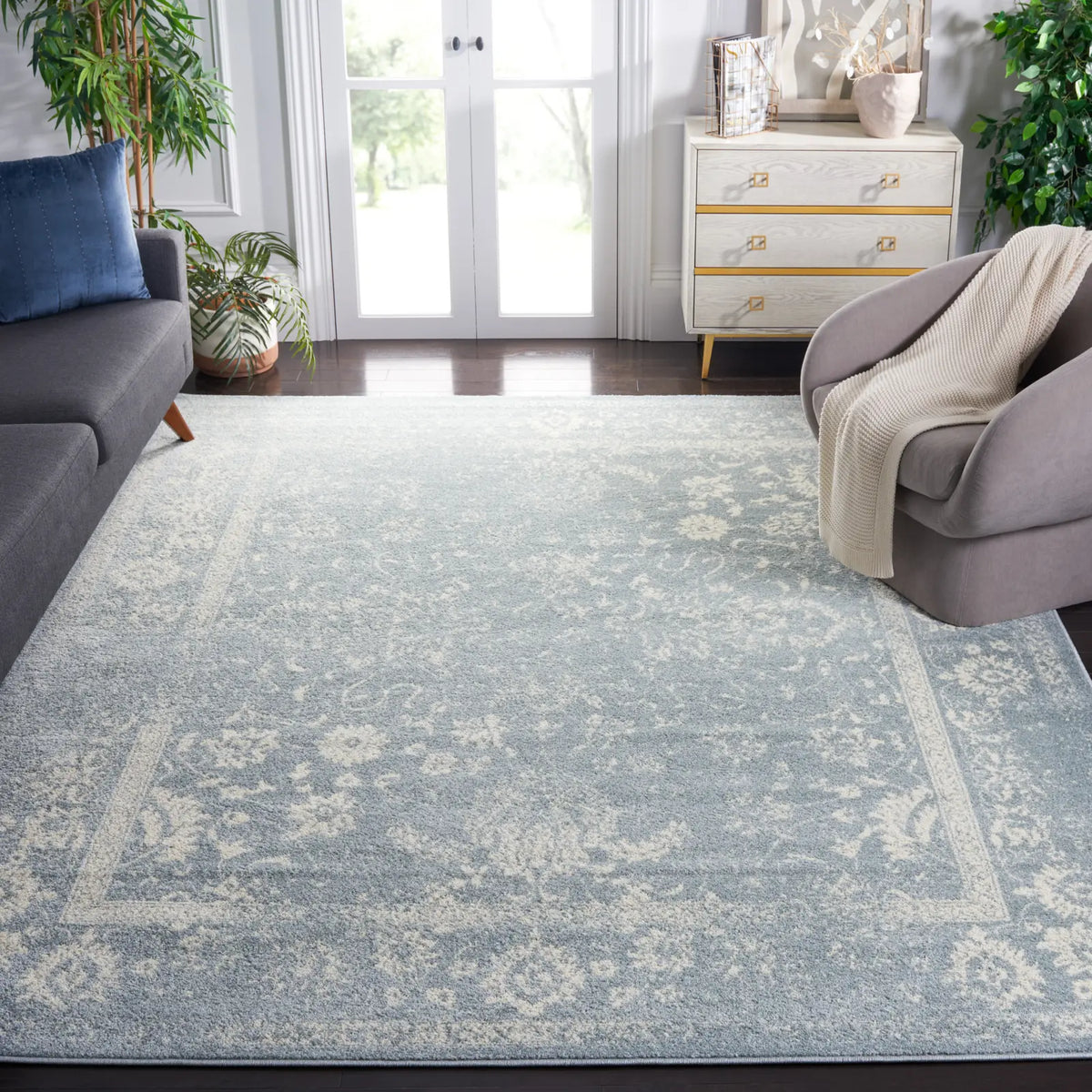 Safavieh Adirondack 10'-0" x 14'-0" Rug in Slate / Ivory