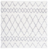 Safavieh Berber Shag 6'-7" x 6'-7" Rug in Ivory / Light Grey