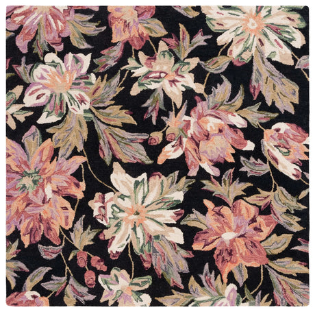 Safavieh Blossom 6'-0" x 6'-0" Rug in Black / Plum