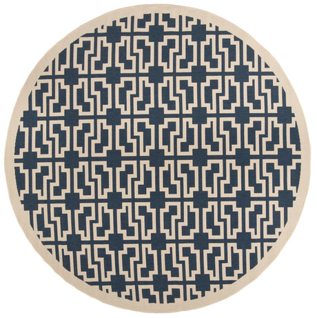 Safavieh Courtyard 7'-10" x 7'-10" Rug in Navy / Beige