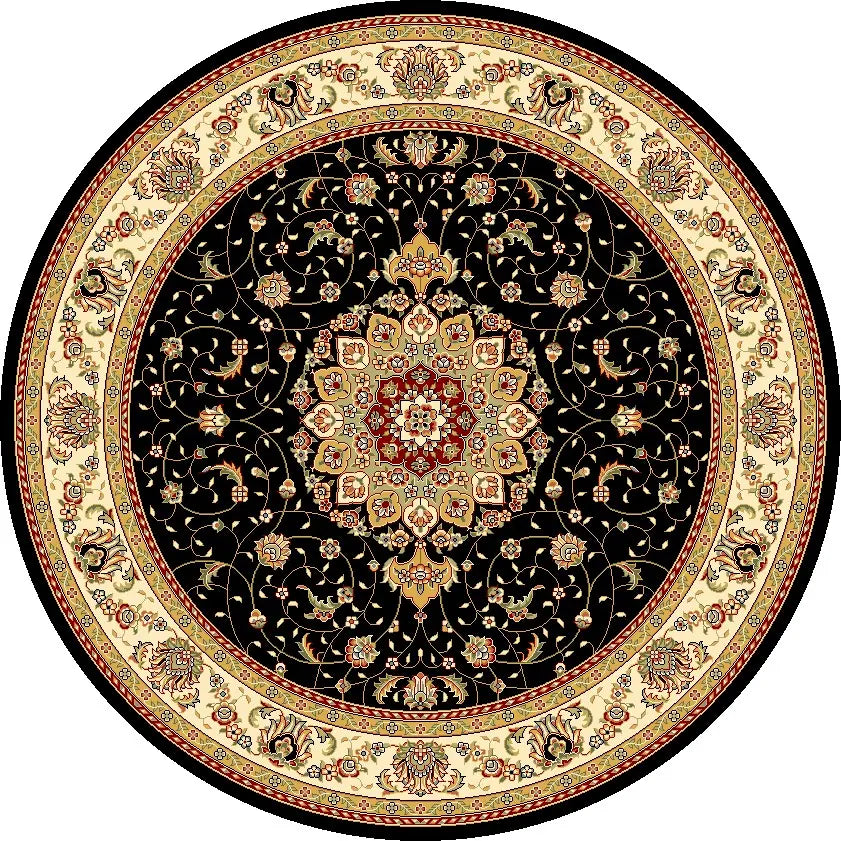 Safavieh Lyndhurst 7'-0" x 7'-0" Rug in Black / Ivory