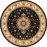 Safavieh Lyndhurst 7'-0" x 7'-0" Rug in Black / Ivory