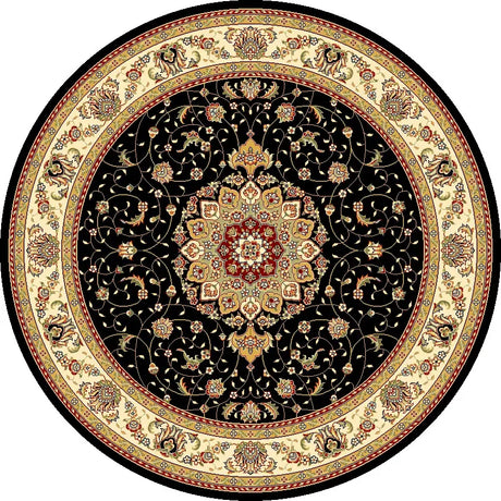 Safavieh Lyndhurst 7'-0" x 7'-0" Rug in Black / Ivory