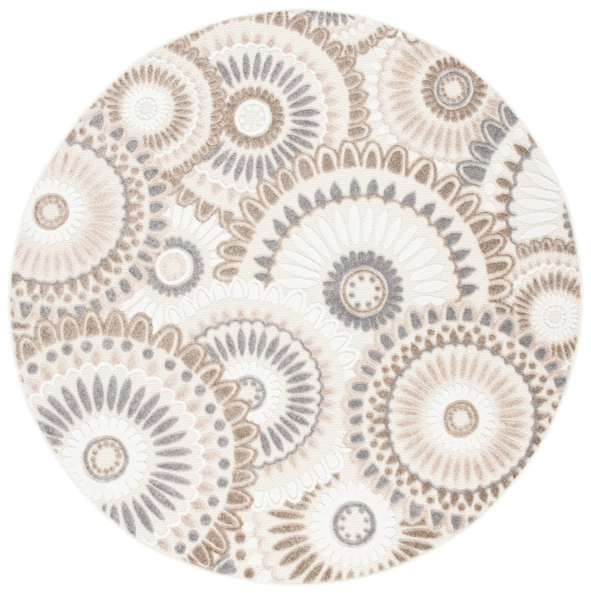 Safavieh Cabana 5'-3" x 5'-3" Rug in Grey / Ivory