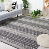 Safavieh Striped Kilim 6'-0" x 9'-0" Rug in Black / Ivory
