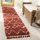 Safavieh Pro Lux Shag 400 2'-0" x 8'-0" Rug in Rust / Creme