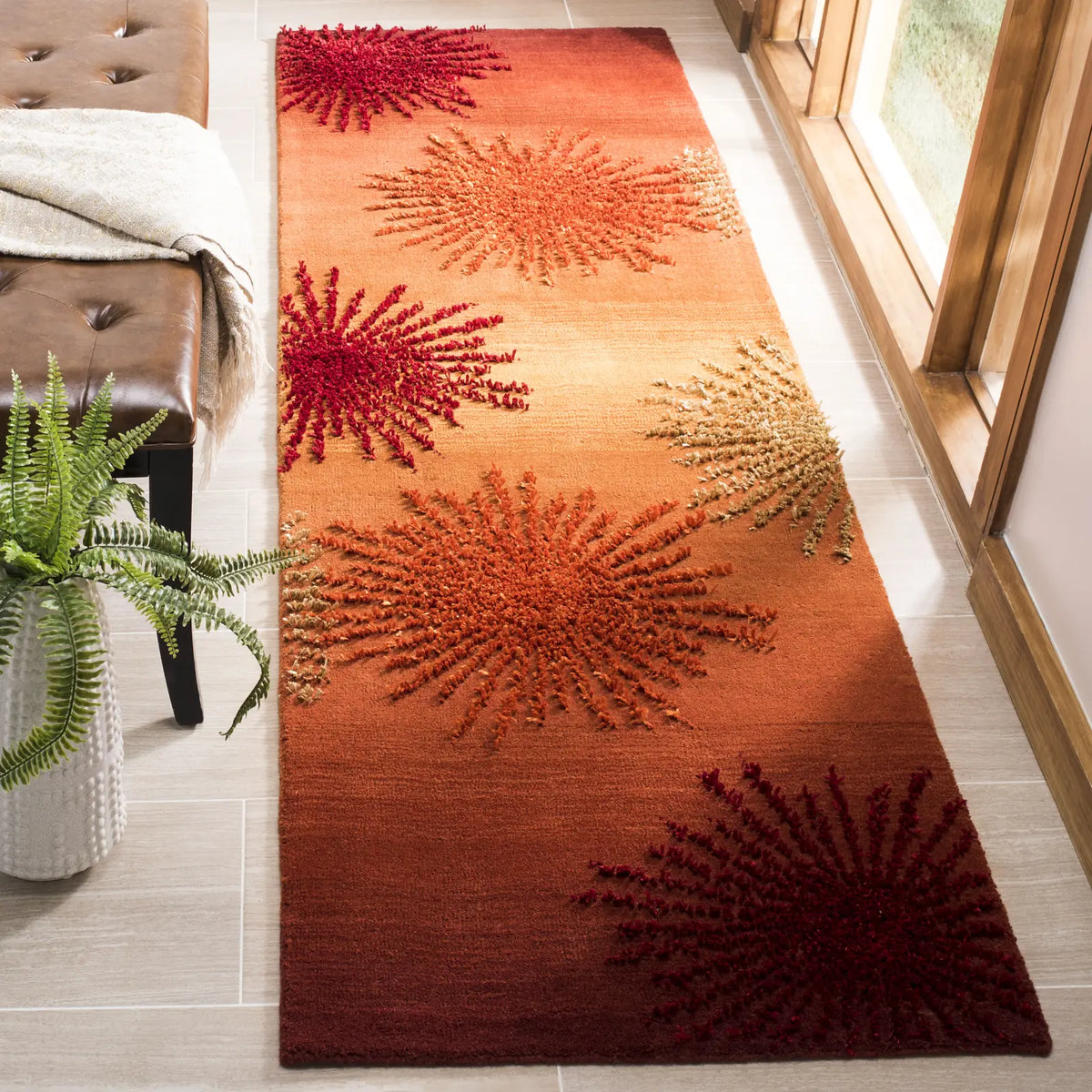 Safavieh Soho 2'-6" x 10'-0" Rug in Rust / Multi