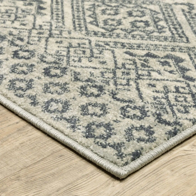 Oriental Weavers Sphinx Branson Br02A Blue/ Beige Rugs - corner detail