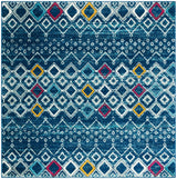 Safavieh Amsterdam 6'-7" x 6'-7" Rug in Navy / Turquoise