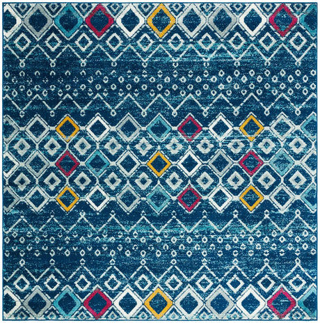 Safavieh Amsterdam 6'-7" x 6'-7" Rug in Navy / Turquoise