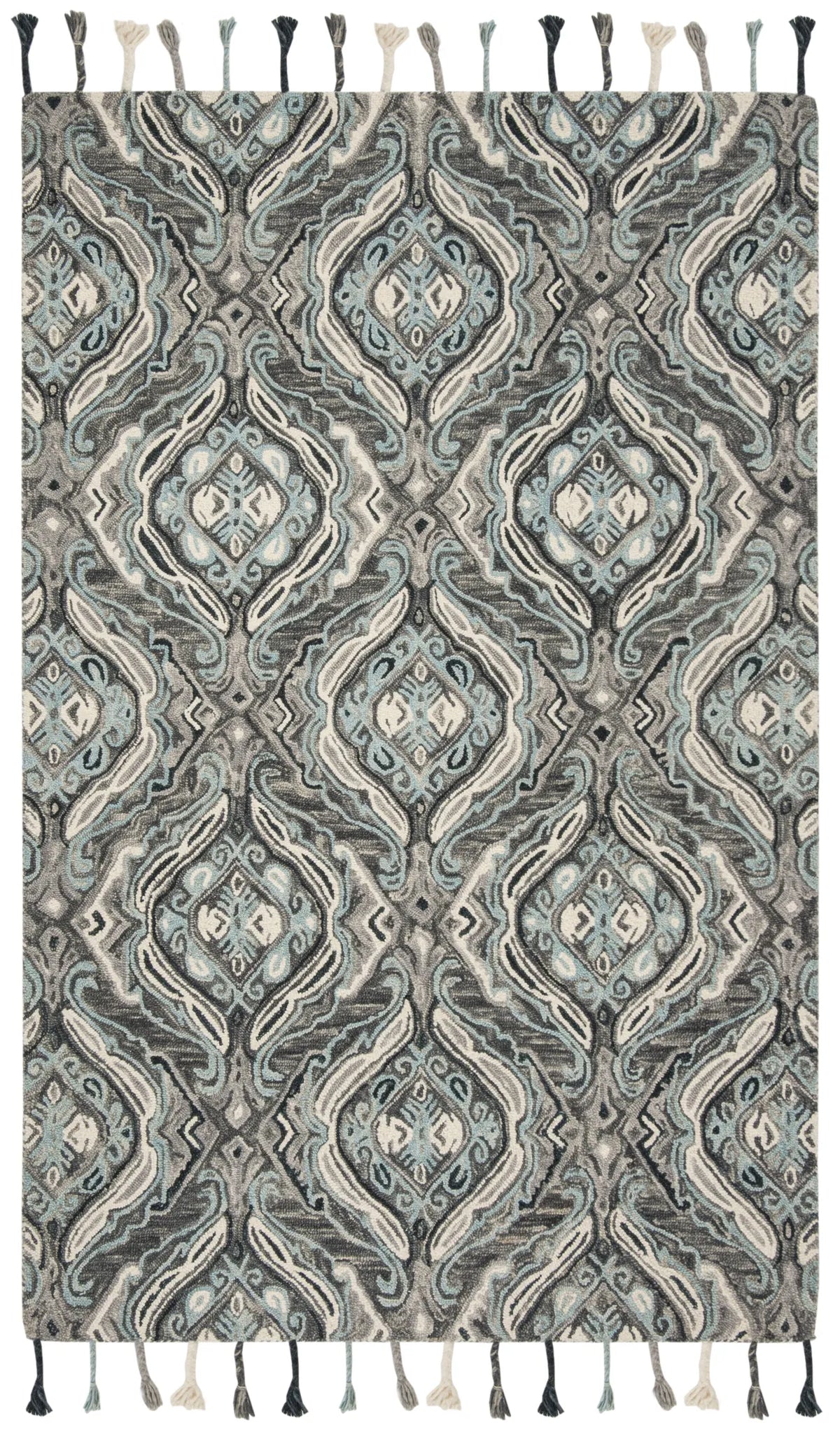Safavieh Suzani 5'-0" x 8'-0" Rug in Grey / Light Blue